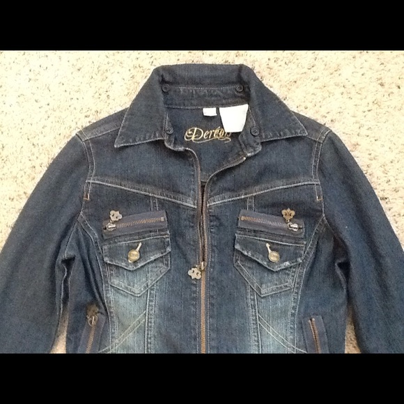 DEREON DENIM WOMEN’S JEANS ZIP UP SEXY JUMPSUIT, M - Picture 2 of 6